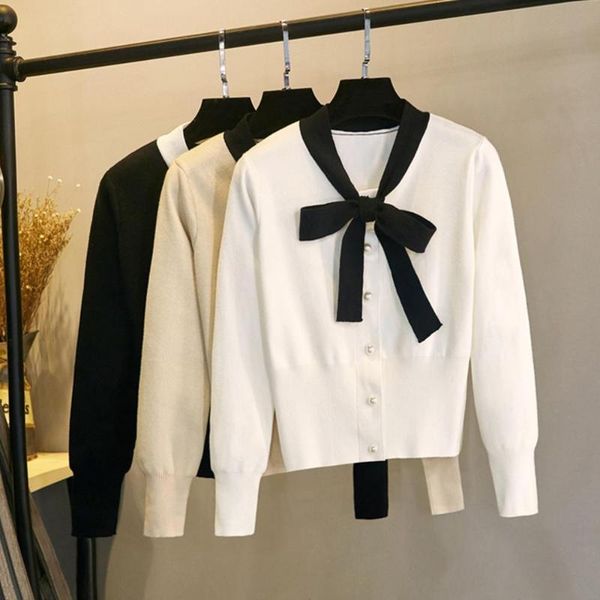 women's sweaters sweater cardigan women autumn long sleeve v neck tie bowknot knit blouse buttons pullover knitting casual streetwear, White;black
women's sweaters sweater cardigan women autumn long sleeve v neck tie bowknot knit blouse buttons pullover knitting casual streetwear, White;black