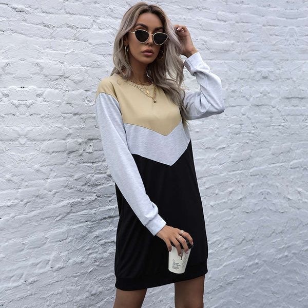 contrast casual dresses wind sweater dress women's autumn and winter slim fitting round neck a-line skirt, Black;gray
contrast casual dresses wind sweater dress women's autumn and winter slim fitting round neck a-line skirt, Black;gray