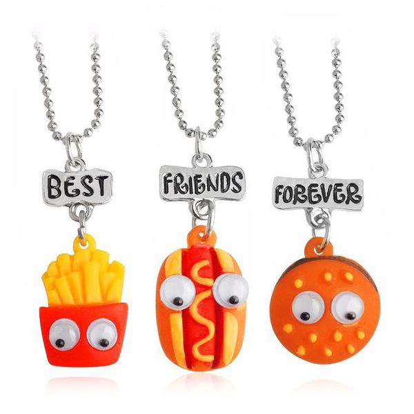 pendant necklaces 2021 friends forever hamburger dogs chips necklace fashion jewelry women kids children's gifts, Silver
pendant necklaces 2021 friends forever hamburger dogs chips necklace fashion jewelry women kids children's gifts, Silver