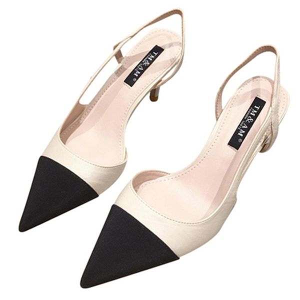 french pointed high heel baotou sandals xiaoxiang color matching stiletto back strap wild fairy shoes summer style dress, Black
french pointed high heel baotou sandals xiaoxiang color matching stiletto back strap wild fairy shoes summer style dress, Black