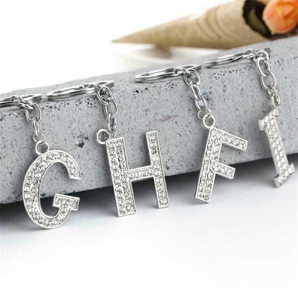 keychains trendy 26 english letter key chain metal drilling creative personality accessories, Silver
keychains trendy 26 english letter key chain metal drilling creative personality accessories, Silver