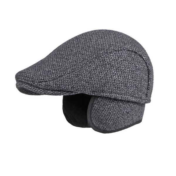 berets middle aged and elderly father's peaked hat men's autumn winter wool beret cap british warm eaflap forward, Blue;gray
berets middle aged and elderly father's peaked hat men's autumn winter wool beret cap british warm eaflap forward, Blue;gray