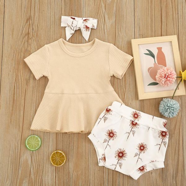 clothing sets born baby girls boys clothes 3pcs solid color ribbing short sleeve t-shirt flower print shorts bow headband, White
clothing sets born baby girls boys clothes 3pcs solid color ribbing short sleeve t-shirt flower print shorts bow headband, White