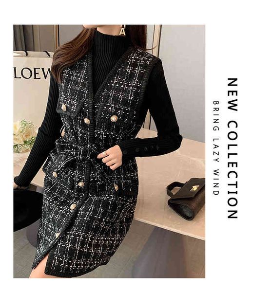 women's two piece pants autumn fashion 2 piece set v-neck plaid tweed sleeveless vest jacket + long sleeve knitting shirt outfits, White
women's two piece pants autumn fashion 2 piece set v-neck plaid tweed sleeveless vest jacket + long sleeve knitting shirt outfits, White