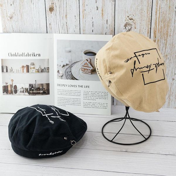 berets 2021 trend sweet cool girl korean personality embroidery black beret street hip hop flat painter hat ins net red, Blue;gray
berets 2021 trend sweet cool girl korean personality embroidery black beret street hip hop flat painter hat ins net red, Blue;gray