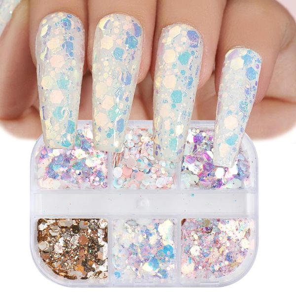 nail glitter 6grids mermaid holographic sequins dazzling hexagon shining flakes chameleon nails art polish accessories be1909-05, Silver;gold
nail glitter 6grids mermaid holographic sequins dazzling hexagon shining flakes chameleon nails art polish accessories be1909-05, Silver;gold
