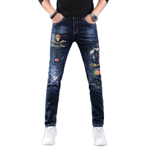 men's jeans skinny men fashion 2021 designer classic embroidered trousers slim casual streetwear long pants man, Blue
men's jeans skinny men fashion 2021 designer classic embroidered trousers slim casual streetwear long pants man, Blue