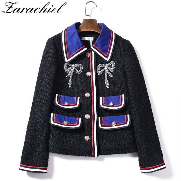 winter bow sequined woolen coat women elegant single-breasted metal buckle warm tweed jacket vintage outerwear 210416, Black;brown
winter bow sequined woolen coat women elegant single-breasted metal buckle warm tweed jacket vintage outerwear 210416, Black;brown