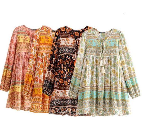 casual dresses women beach floral printed mini v neck long sleeve vintage bohemian spring summer new loose boho short qlo7, Black;gray
casual dresses women beach floral printed mini v neck long sleeve vintage bohemian spring summer new loose boho short qlo7, Black;gray