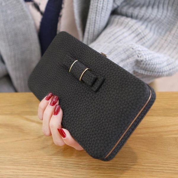 wallets fashion cute women bowknot wallet long coin purse phone card holder clutch large capacity pocket, Red;black
wallets fashion cute women bowknot wallet long coin purse phone card holder clutch large capacity pocket, Red;black