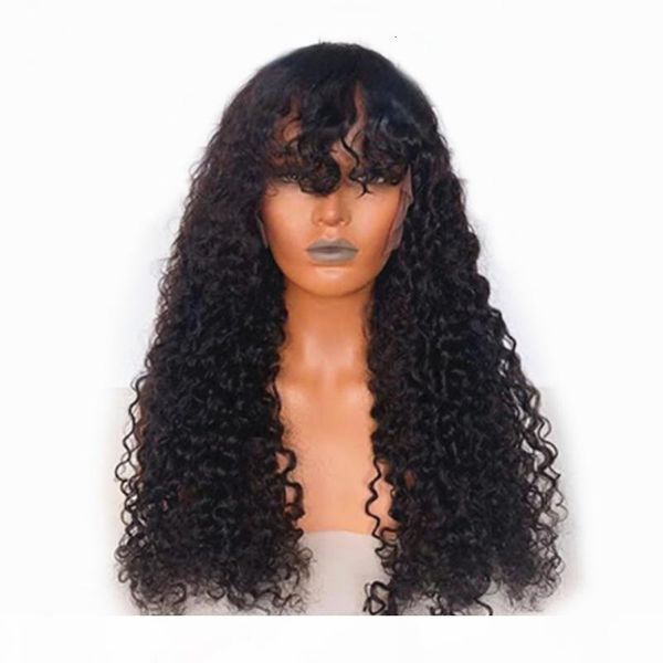 with bangs jerry human full wigs for women brazilian remy hair silk curly wig, Black;brown
with bangs jerry human full wigs for women brazilian remy hair silk curly wig, Black;brown