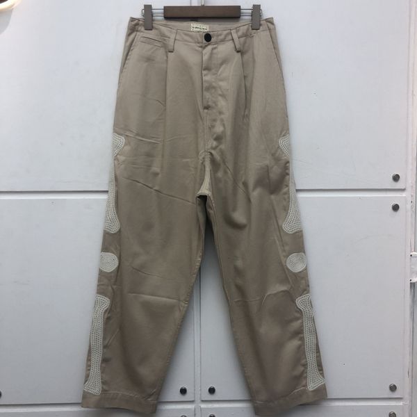 men's pants fw khaki bone embroidery kapital cargo men women 1:1 high-quality fashion casual denim trousers i1sl, Black
men's pants fw khaki bone embroidery kapital cargo men women 1:1 high-quality fashion casual denim trousers i1sl, Black