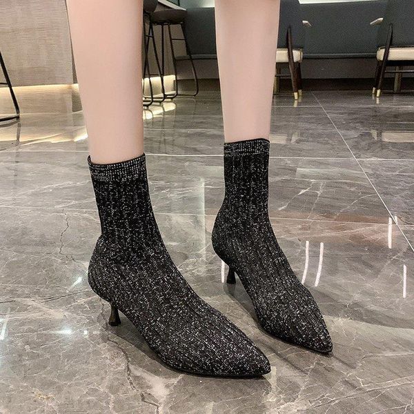 boots sock women's 2021 fashion high heels shoes ankle booties female pointed toe winter warm casual, Black
boots sock women's 2021 fashion high heels shoes ankle booties female pointed toe winter warm casual, Black