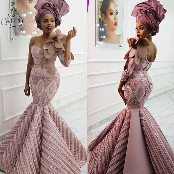 party dresses 2021 design aso ebi nigerian evening dress mermaid pink lace south africa women long prom one shoulder arabic gown, White;black
party dresses 2021 design aso ebi nigerian evening dress mermaid pink lace south africa women long prom one shoulder arabic gown, White;black