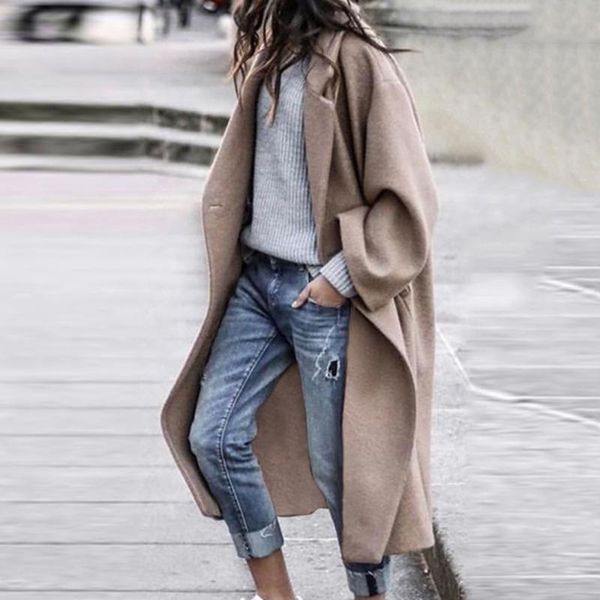 women's wool & blends woolen coat women turndown collar casual long solid color buttons warm jacket fashion ladies overcoat 2021 street, Black
women's wool & blends woolen coat women turndown collar casual long solid color buttons warm jacket fashion ladies overcoat 2021 street, Black