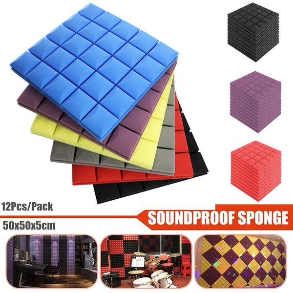 12pcs/pack 50x50x5cm acoustic foam panels studio sound tiles soundproofing absorption treatment room ktv wall wallpapers
12pcs/pack 50x50x5cm acoustic foam panels studio sound tiles soundproofing absorption treatment room ktv wall wallpapers