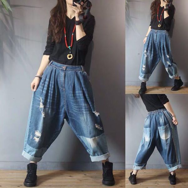 jeans spring high waist elastic ladies'jeans with big pockets loose adjustment long female pants q115, Blue
jeans spring high waist elastic ladies'jeans with big pockets loose adjustment long female pants q115, Blue