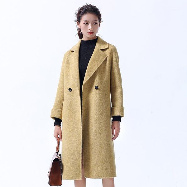 women's wool & blends winter coat women korean style stripe double breasted woolen autumn clothes casaco feminino 2021 wpy13421, Black
women's wool & blends winter coat women korean style stripe double breasted woolen autumn clothes casaco feminino 2021 wpy13421, Black