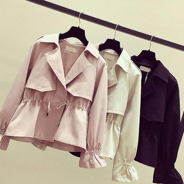 women's trench coats short windbreaker women spring autumn casual coat with sashes oversize vintage outerwear student streetwear office, Tan;black
women's trench coats short windbreaker women spring autumn casual coat with sashes oversize vintage outerwear student streetwear office, Tan;black