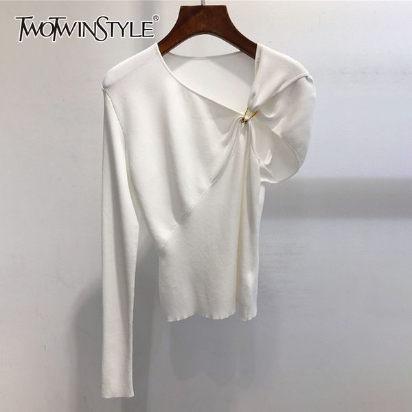asymmetrical solid sweater for women irregular collar long sleeve slim knitted female fashion clothing 210423, White;black
asymmetrical solid sweater for women irregular collar long sleeve slim knitted female fashion clothing 210423, White;black