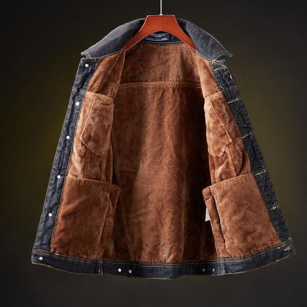 men's jackets 2021 winter denim jacket plush thickened warm cotton padded korean slim trend large, Black;brown
men's jackets 2021 winter denim jacket plush thickened warm cotton padded korean slim trend large, Black;brown