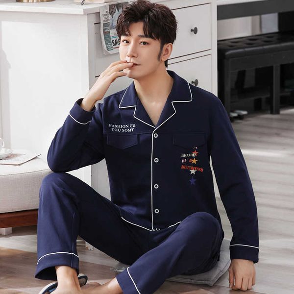 men's winter warm pajamas cotton sleepwear home wear cardigan lapel suit to keep warm pajama male casual long sleeve sets 210928, Black;brown
men's winter warm pajamas cotton sleepwear home wear cardigan lapel suit to keep warm pajama male casual long sleeve sets 210928, Black;brown