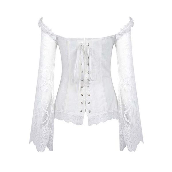 women's shapers women steampunk corset long sleeve lace corselet up bustiers korset for posture party club wedding slim, Black;white
women's shapers women steampunk corset long sleeve lace corselet up bustiers korset for posture party club wedding slim, Black;white