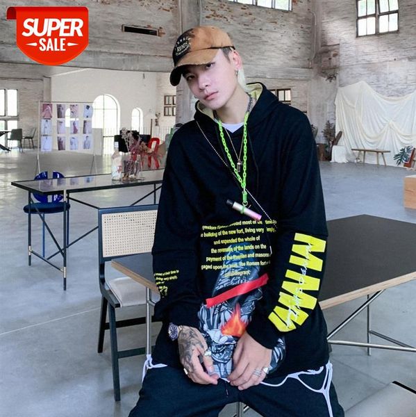 american street fashion color contrast printed sweater high oversize letter character hooded #ps9r, Black
american street fashion color contrast printed sweater high oversize letter character hooded #ps9r, Black
