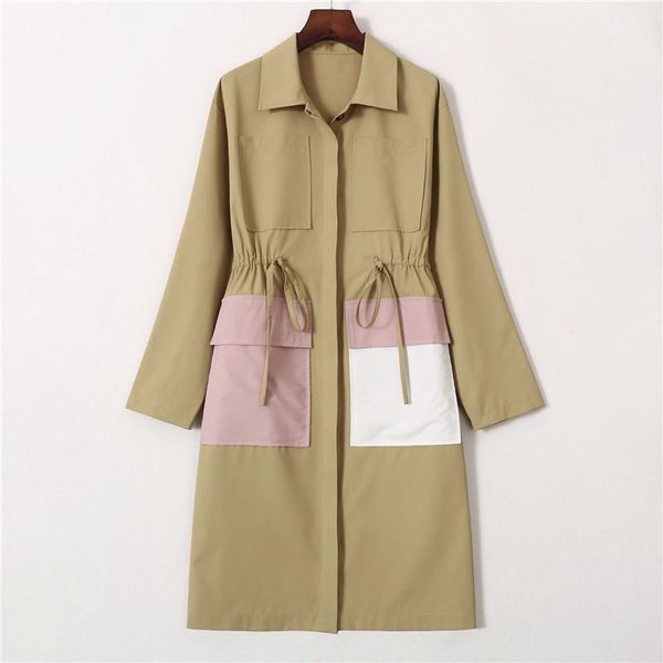 windbreaker women lapel elastic waist pocket casual trench coats autumn spring versatile coat outerwear women's, Tan;black
windbreaker women lapel elastic waist pocket casual trench coats autumn spring versatile coat outerwear women's, Tan;black