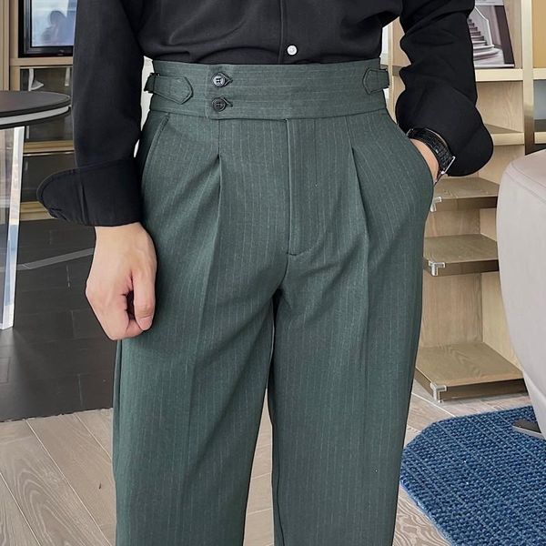 men's suits & blazers autumn high waist business dress pant retro casual trousers british fashion striped non-iron straight all-match, White;black
men's suits & blazers autumn high waist business dress pant retro casual trousers british fashion striped non-iron straight all-match, White;black