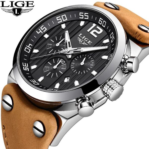 wristwatches lige mens watches military sport watch men leather waterproof quartz male date clock reloj hombre 2021, Slivery;brown
wristwatches lige mens watches military sport watch men leather waterproof quartz male date clock reloj hombre 2021, Slivery;brown
