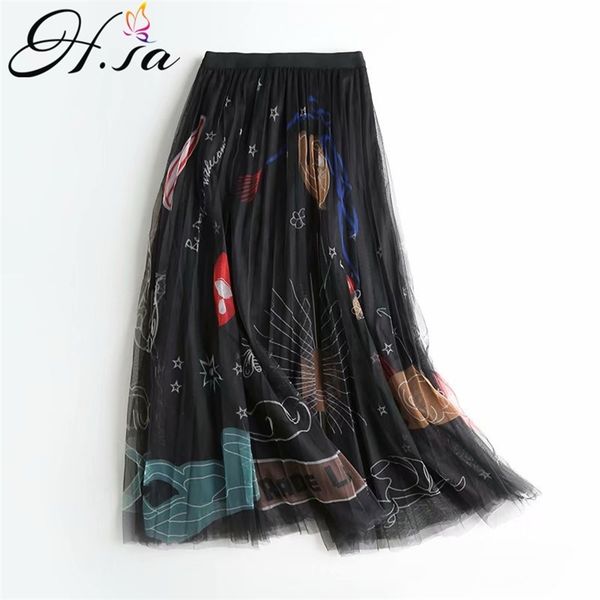hsa loose oversized skirt women spring summer elastic high waist long mesh womens pleated chic harajuku printed fladas 210430, Black
hsa loose oversized skirt women spring summer elastic high waist long mesh womens pleated chic harajuku printed fladas 210430, Black