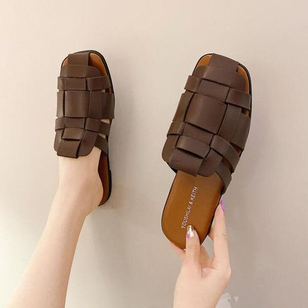 slippers women's leather woven summer outdoor beach slides female non-slip flat shoes woman casual flip-flops ladies sliders 40#, Black
slippers women's leather woven summer outdoor beach slides female non-slip flat shoes woman casual flip-flops ladies sliders 40#, Black