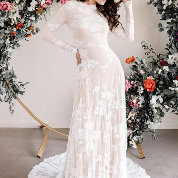 other wedding dresses long sleeves with lace appliques 2021 nude lining sheer backless beach boho bridal gowns, White
other wedding dresses long sleeves with lace appliques 2021 nude lining sheer backless beach boho bridal gowns, White
