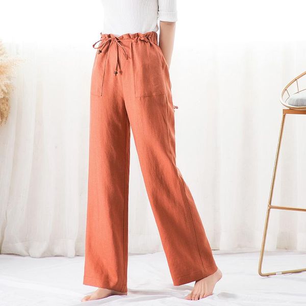 women's pants & capris summer linen casual female elastic waist loose trousers cotton breathable thin straight, Black;white
women's pants & capris summer linen casual female elastic waist loose trousers cotton breathable thin straight, Black;white