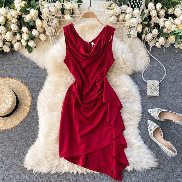 temperament fashion spring style hollow sleeveless vestidos women's fold ruffled irregular mini dress c228 casual dresses, Black;gray
temperament fashion spring style hollow sleeveless vestidos women's fold ruffled irregular mini dress c228 casual dresses, Black;gray