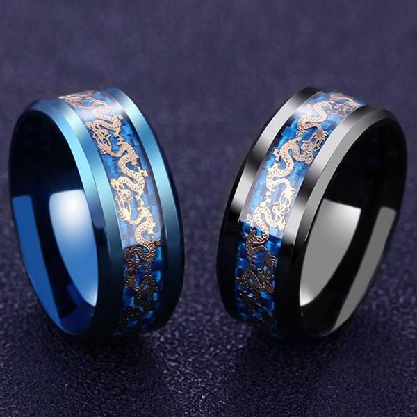 cluster rings titanium steel dragon chain ring black and blue man's gifts wedding band jewelry size 6-12, Golden;silver
cluster rings titanium steel dragon chain ring black and blue man's gifts wedding band jewelry size 6-12, Golden;silver