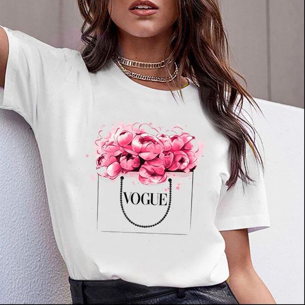 women clothes t shirt print flower perfume bottle sweet vogue girls female casual tee, White
women clothes t shirt print flower perfume bottle sweet vogue girls female casual tee, White