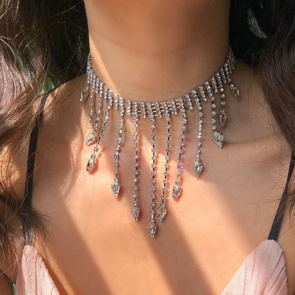 chokers shiny rhinestone gold tassel wedding crystal collar necklace fashion bridal choker jewelry party gift, Golden;silver
chokers shiny rhinestone gold tassel wedding crystal collar necklace fashion bridal choker jewelry party gift, Golden;silver