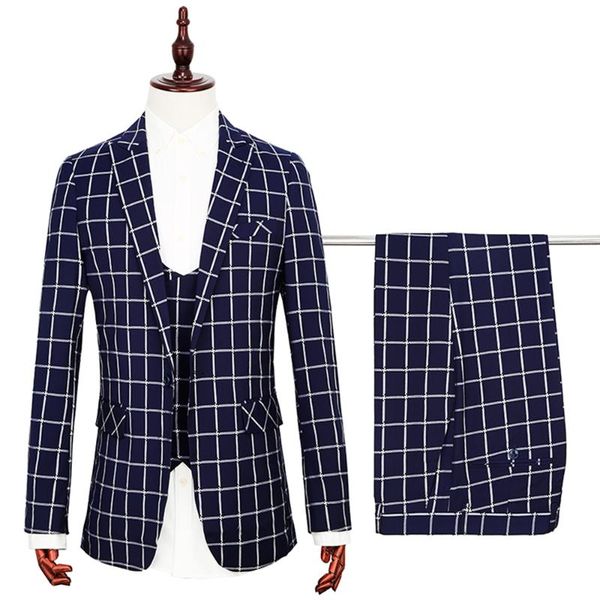 europe large size formal plaid suits men blazer pants vest set male wedding business casual jacket trousers men's & blazers, White;black
europe large size formal plaid suits men blazer pants vest set male wedding business casual jacket trousers men's & blazers, White;black