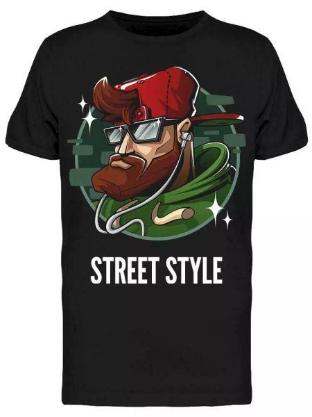 Street Style Man Tee Men's -Image by Shutterstock, White;black