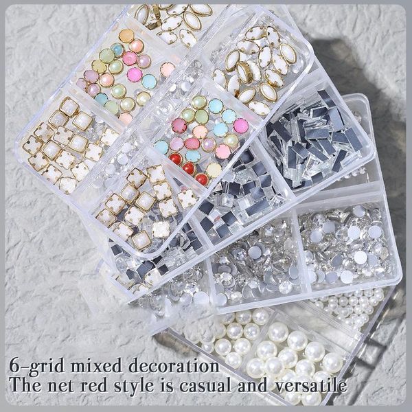 nail art decorations 1 box 6 cell crystal diamond pearl rhinestone all color mixed accessories for manicure diy 3d decoration, Silver;gold
nail art decorations 1 box 6 cell crystal diamond pearl rhinestone all color mixed accessories for manicure diy 3d decoration, Silver;gold