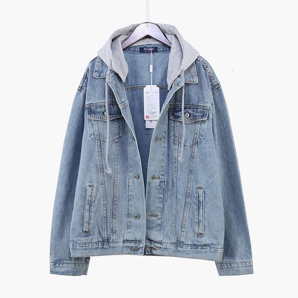 women's jackets spring women light blue denim jacket hooded autumn long sleeve plus size loose vintage fake two jeans coat yr0v, Black;brown
women's jackets spring women light blue denim jacket hooded autumn long sleeve plus size loose vintage fake two jeans coat yr0v, Black;brown