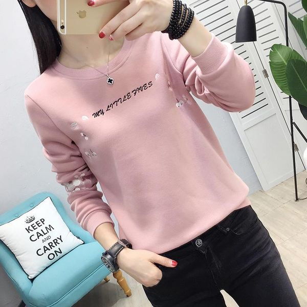 women's hoodies & sweatshirts round neck sweatshirt embroidery solid color loose pullover long sleeve korean style autumn and winter wo, Black
women's hoodies & sweatshirts round neck sweatshirt embroidery solid color loose pullover long sleeve korean style autumn and winter wo, Black