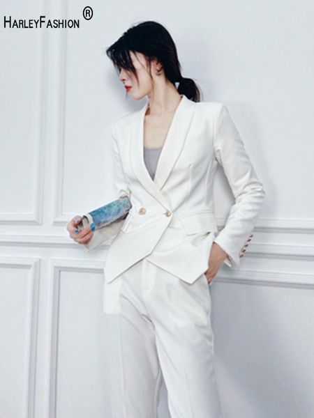 noble elegant 2 piece sets outfit women personality blazer jacket and nine pionts pants offle work suite women's two, White
noble elegant 2 piece sets outfit women personality blazer jacket and nine pionts pants offle work suite women's two, White