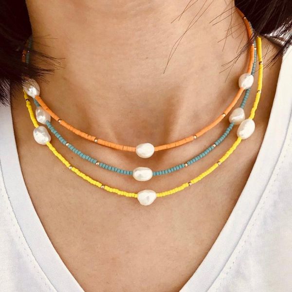 chokers fashion european beach bohemia pearl choker necklace women colorful ethnic seed beads clavicle beaded for yf-07, Golden;silver
chokers fashion european beach bohemia pearl choker necklace women colorful ethnic seed beads clavicle beaded for yf-07, Golden;silver