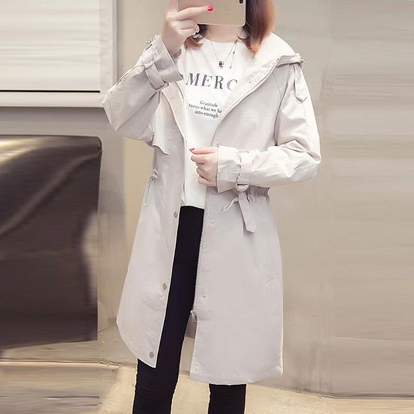 women's trench coats autumn winter women outwear 2021 hooded medium long section loose office ladies trenchs coat fp1326, Tan;black
women's trench coats autumn winter women outwear 2021 hooded medium long section loose office ladies trenchs coat fp1326, Tan;black