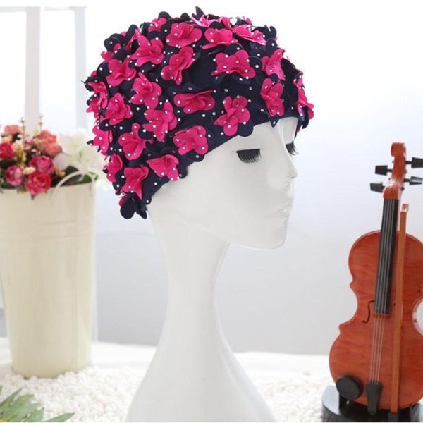 swimming caps cap floral pearl 3d flower design hat ear protection size women bathing hats 
swimming caps cap floral pearl 3d flower design hat ear protection size women bathing hats