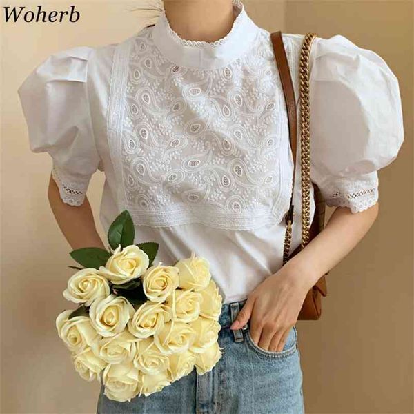 embroidery blouse sweet all-match casual white shirt female retro women loose o-neck shirts solid blusas 210519
embroidery blouse sweet all-match casual white shirt female retro women loose o-neck shirts solid blusas 210519