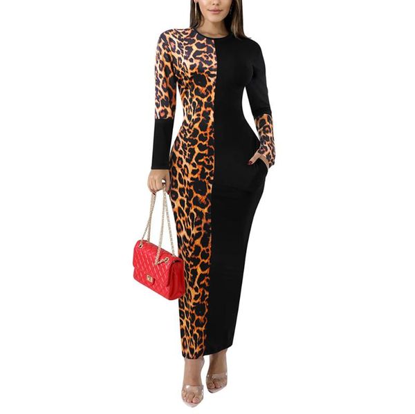 women long sleeve o-neck leopard print patchwork dress vestido autumn casual lady dresses for daily night club streets, Black;gray
women long sleeve o-neck leopard print patchwork dress vestido autumn casual lady dresses for daily night club streets, Black;gray